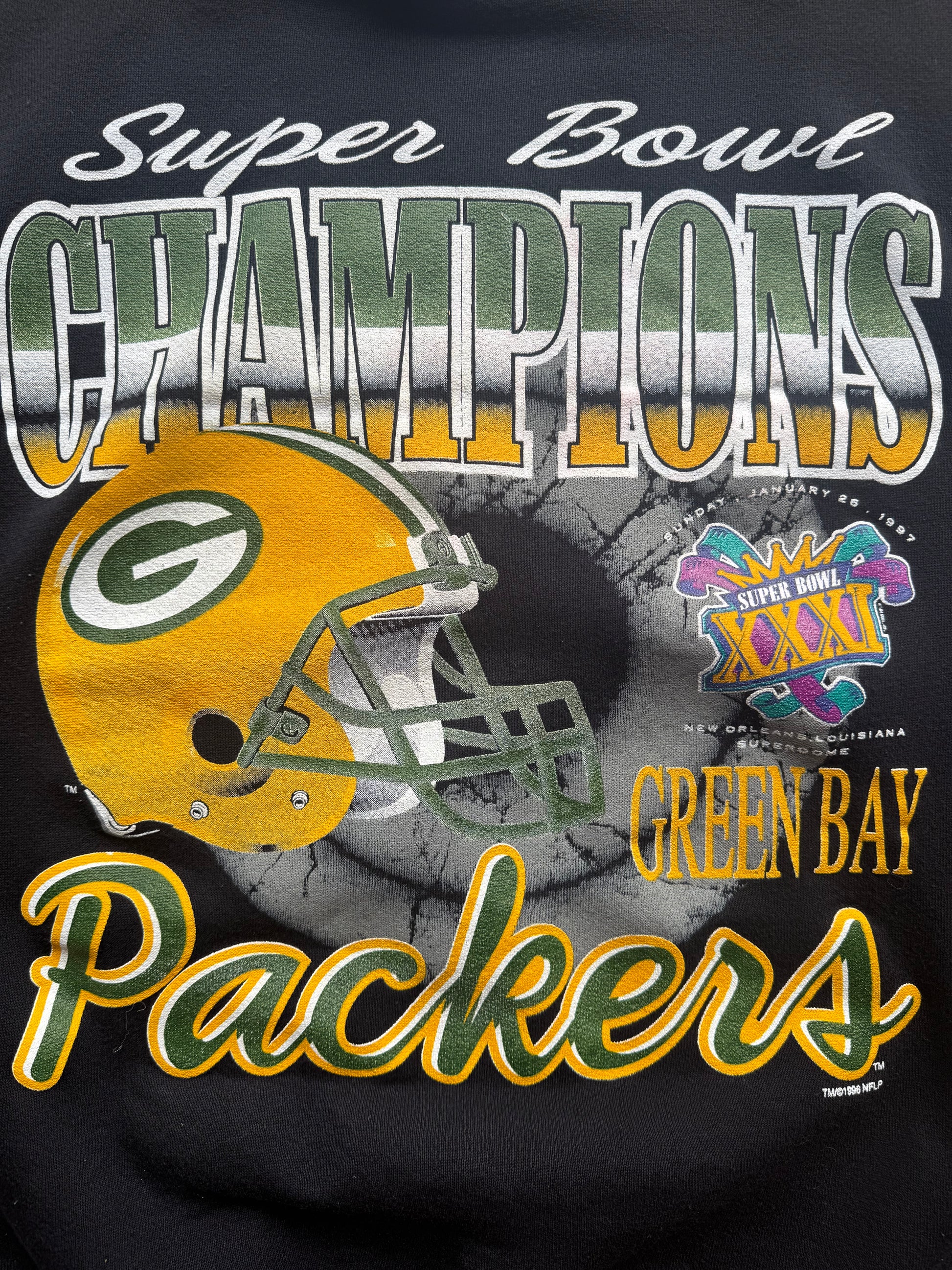 (L) 90s Green Bay Packers Super bowl Graphic Crewneck
