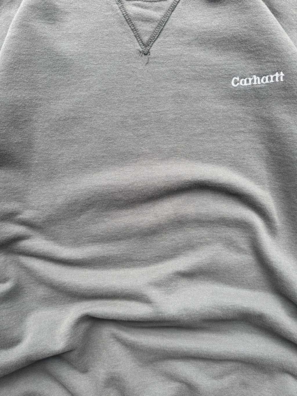 (XL) 90s Olive Green Carhartt Logo Crewneck