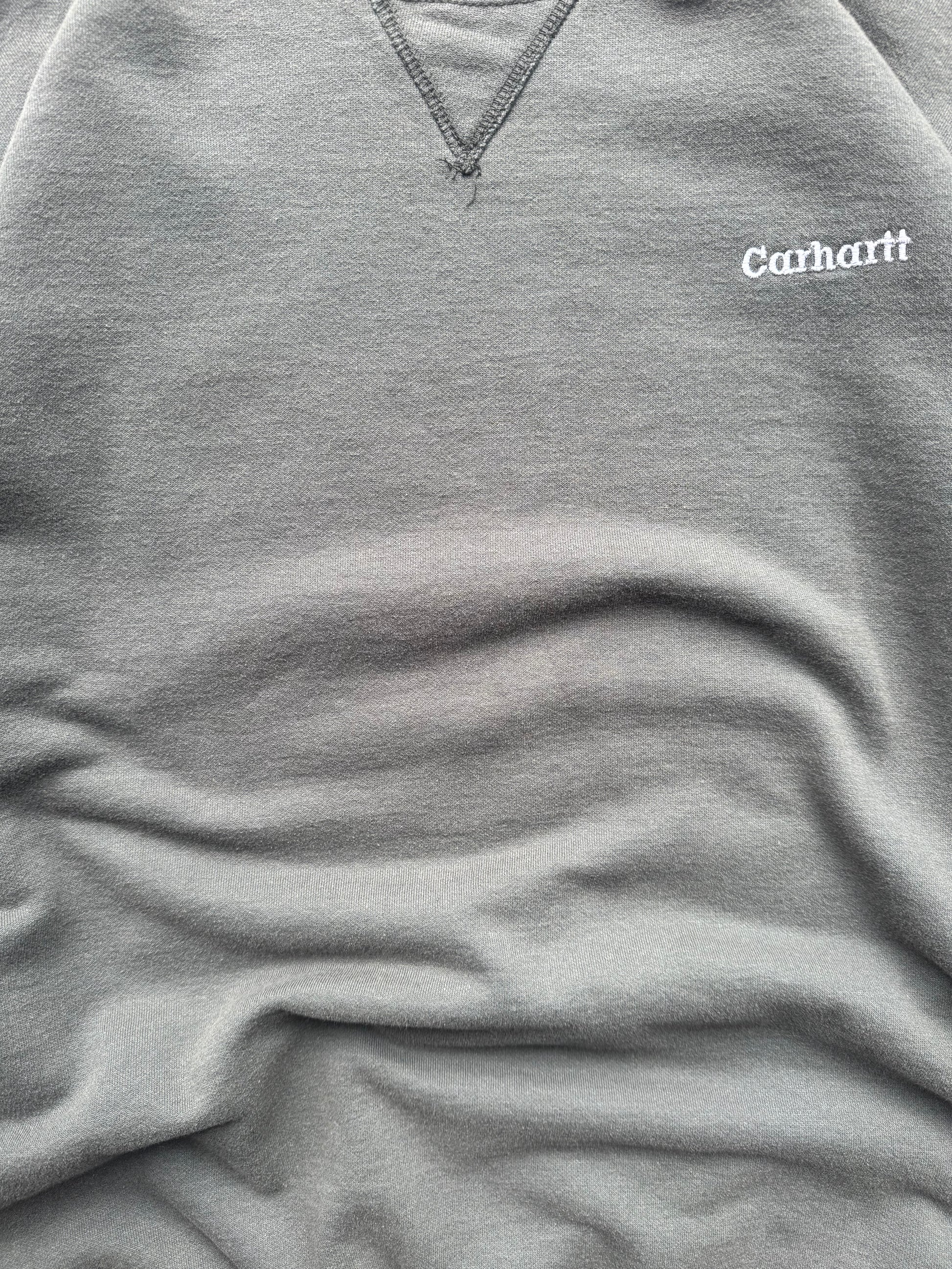 (XL) 90s Olive Green Carhartt Logo Crewneck