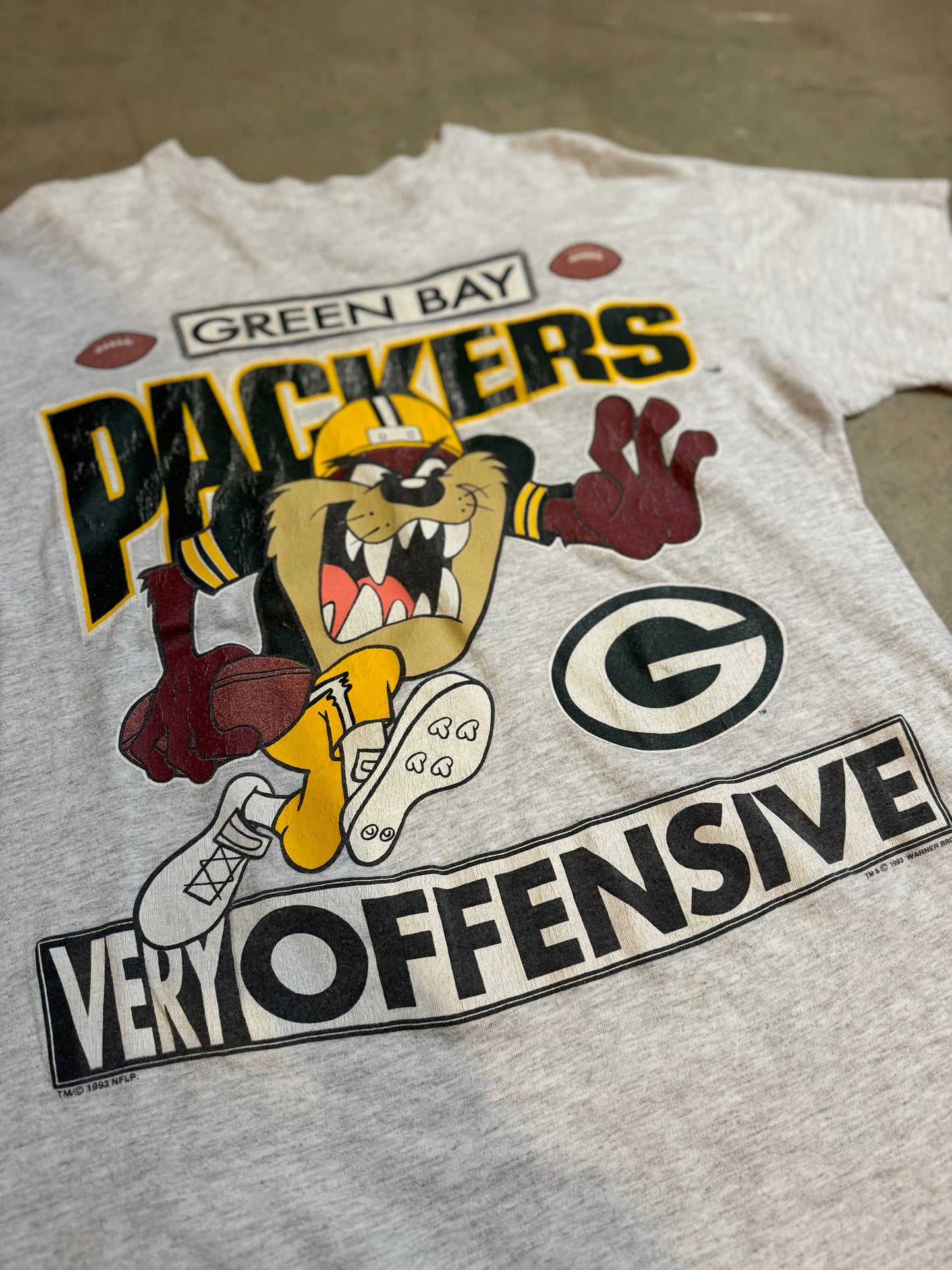 M-90s Green Bay Packers Tasmania Devil Vintage Tee