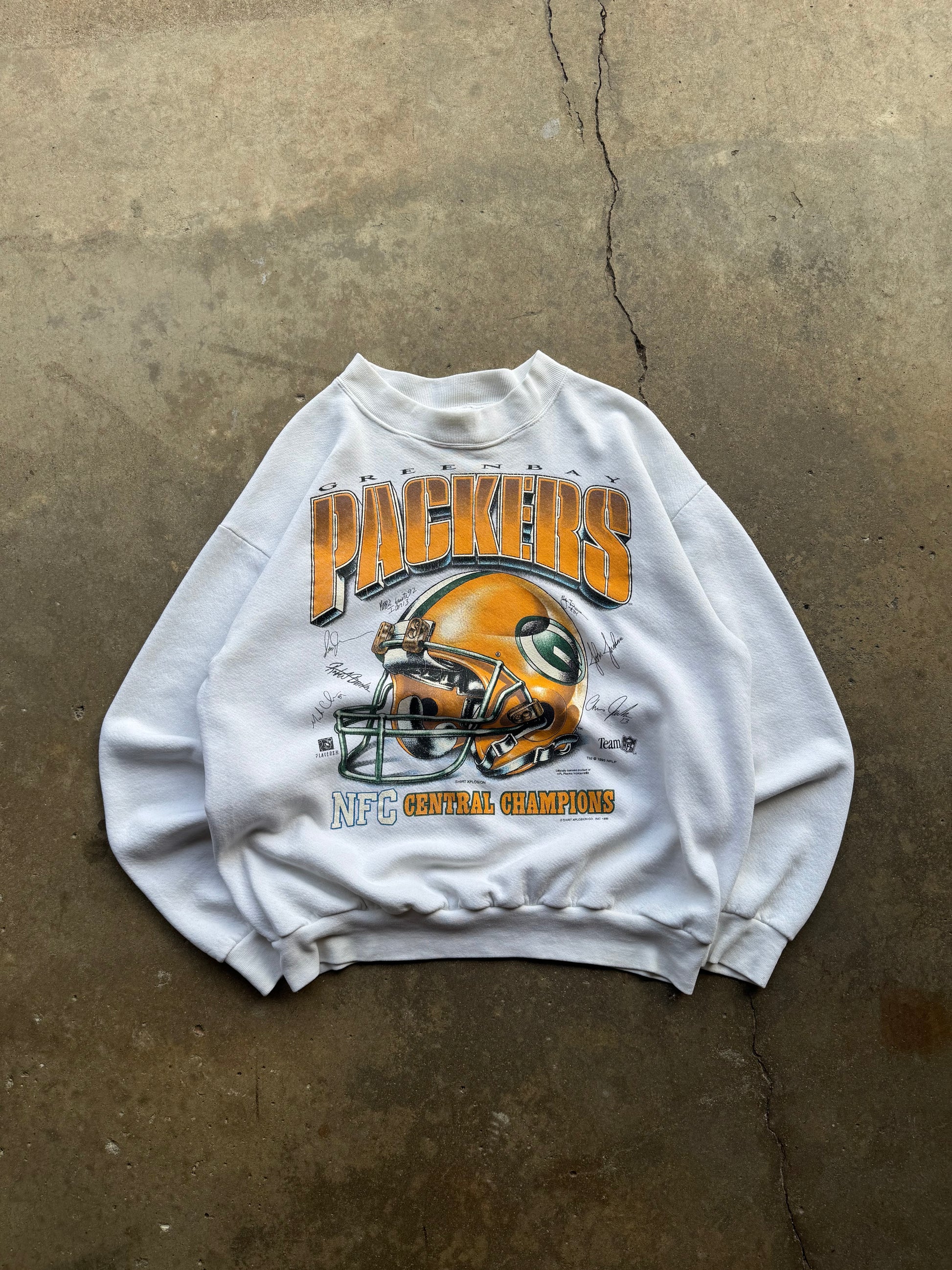 (L) 90s Green Bay Packers Helmet Graphic Crewneck