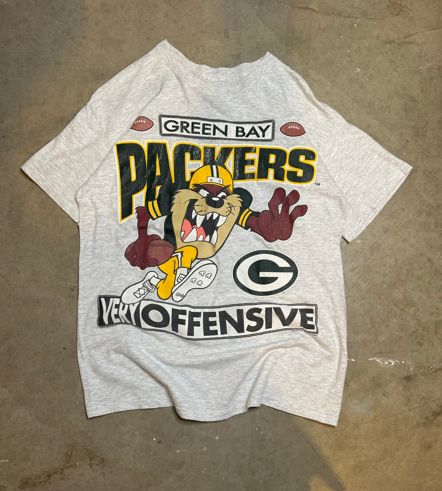 M-90s Green Bay Packers Tasmania Devil Vintage Tee