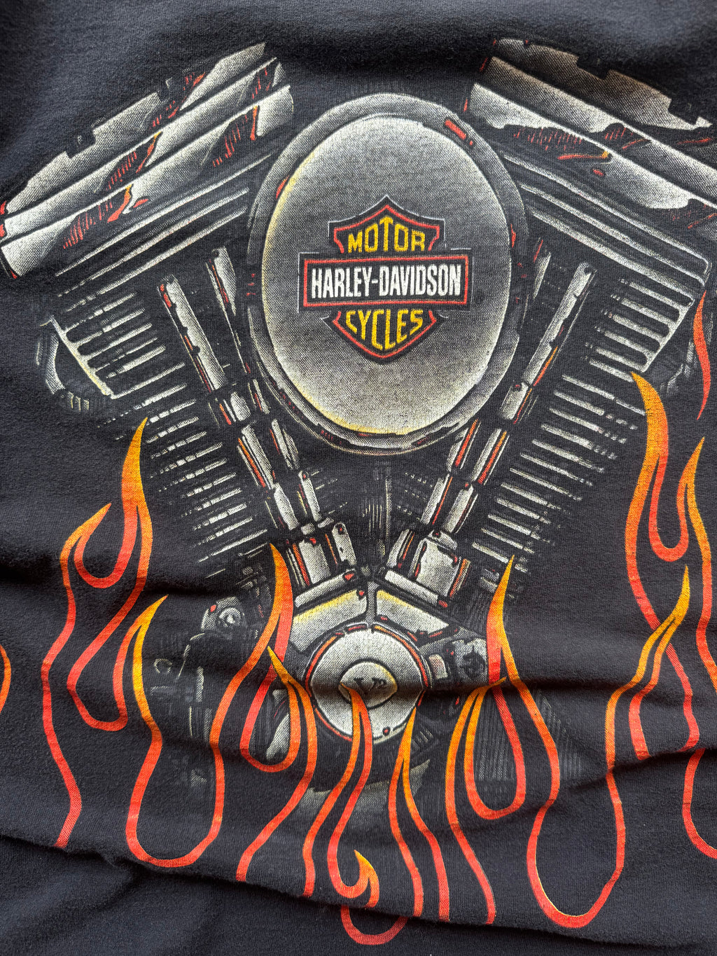 (XL) 90s Harley Davidson Flame AOP Tee