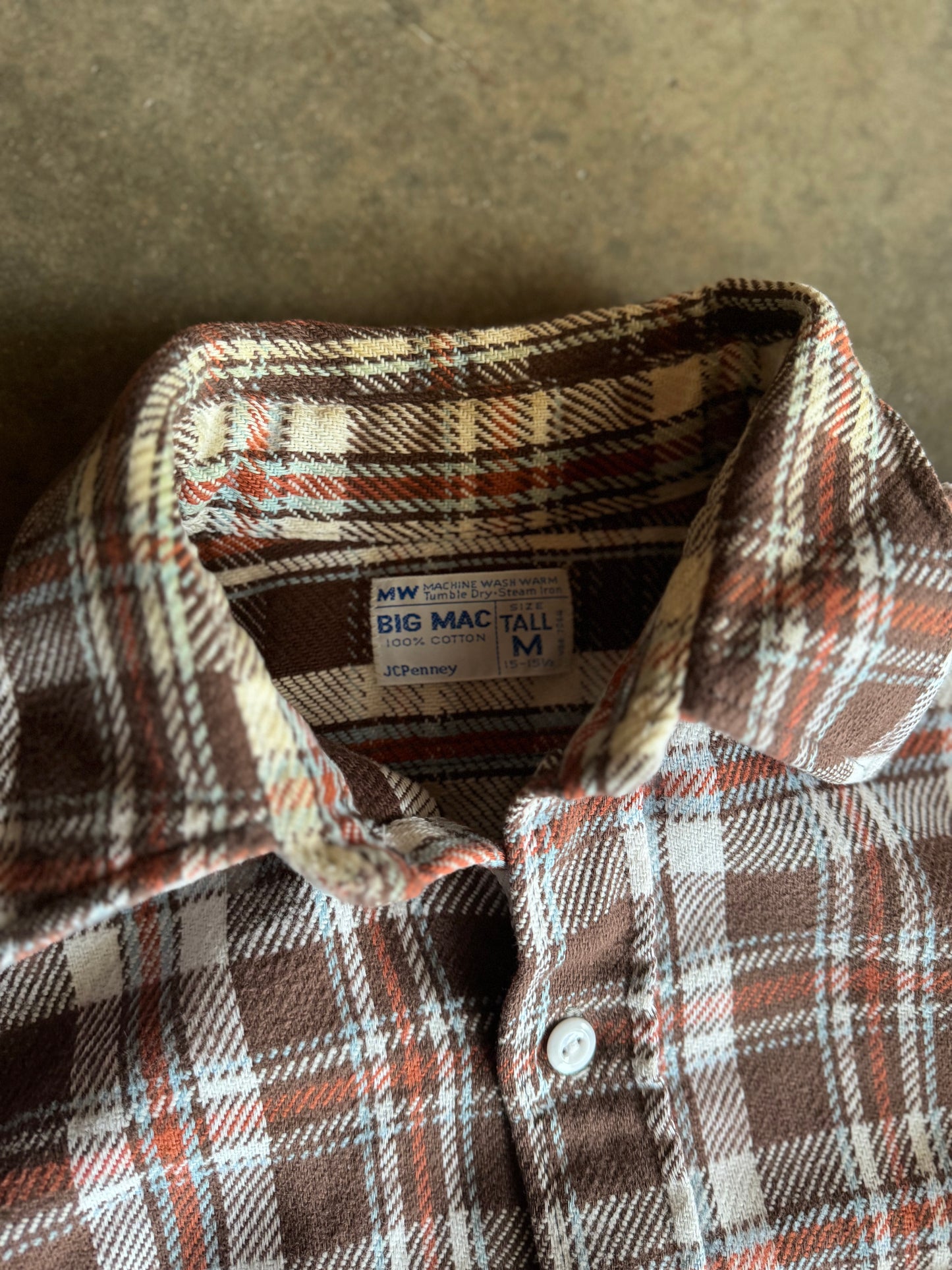 M - Vintage Mocha Brown Flannel