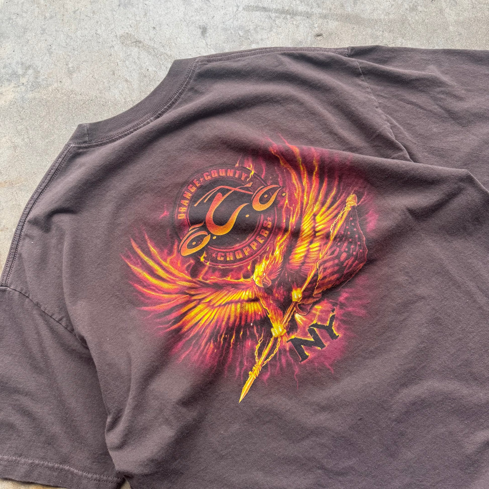(L) 00s Mocha Orange County Choppers Tee
