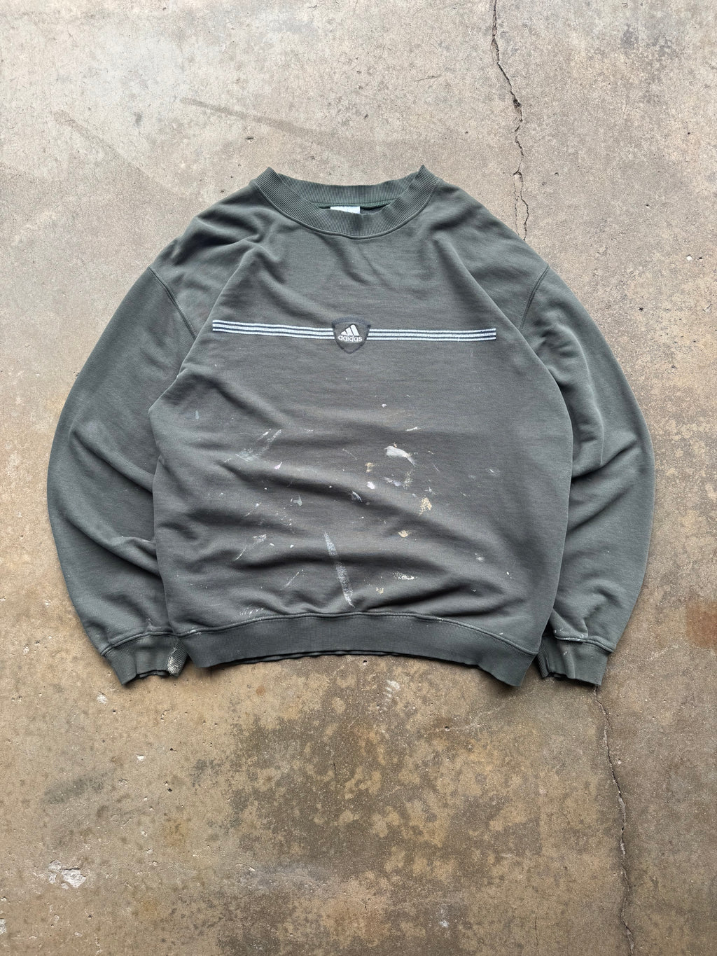 (XL) 90s Adidas Paint Splatter Crewneck