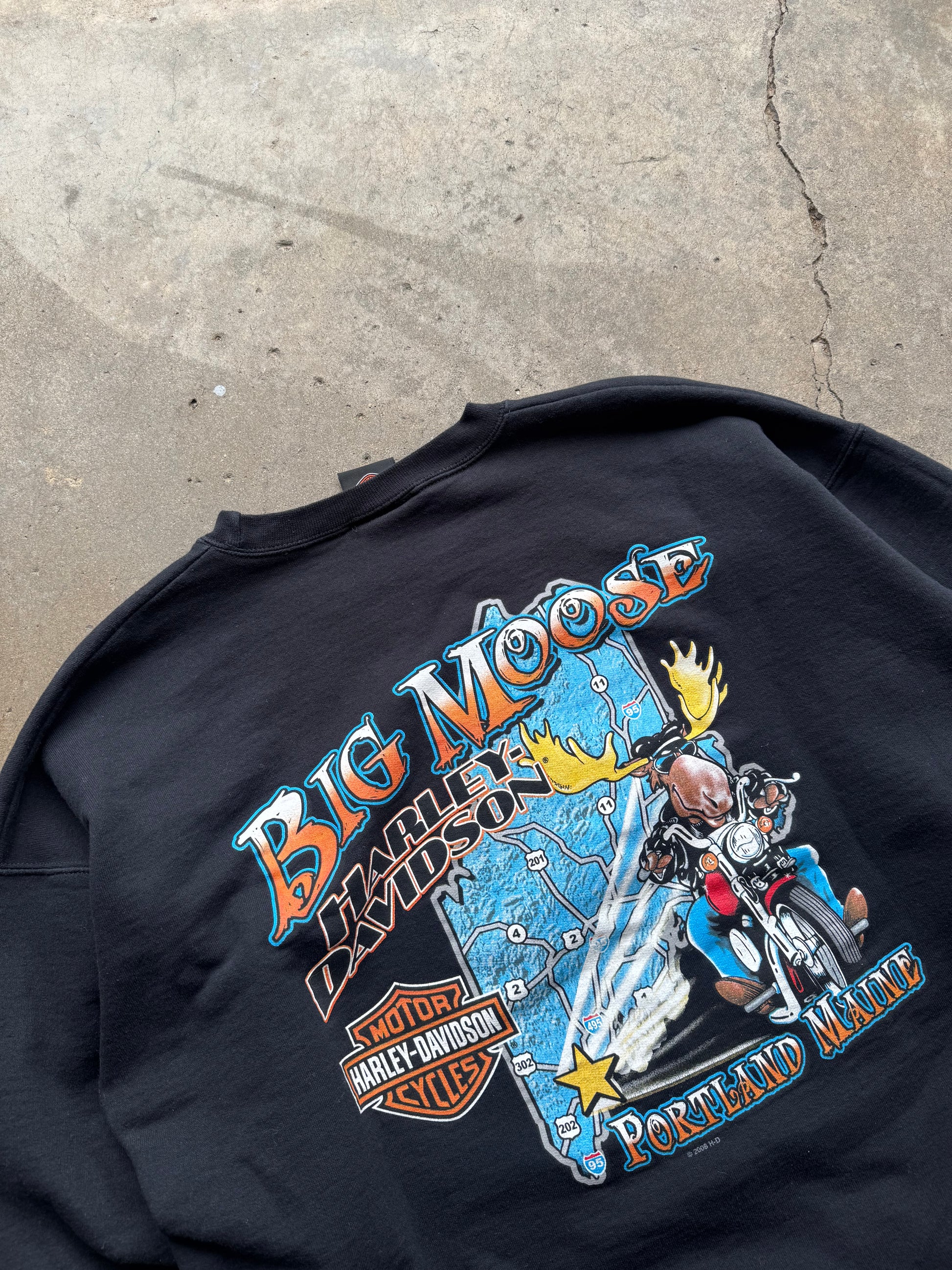 (L) 00s Harley Davidson Logo Crewneck