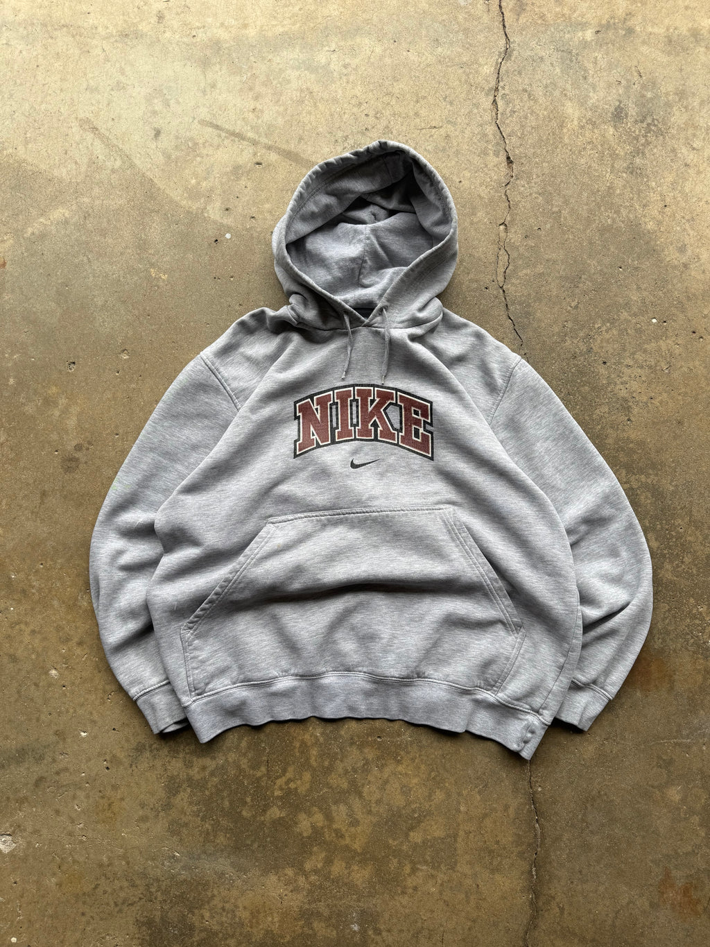(L) 00s Nike Mocha Spell-out Hoodie
