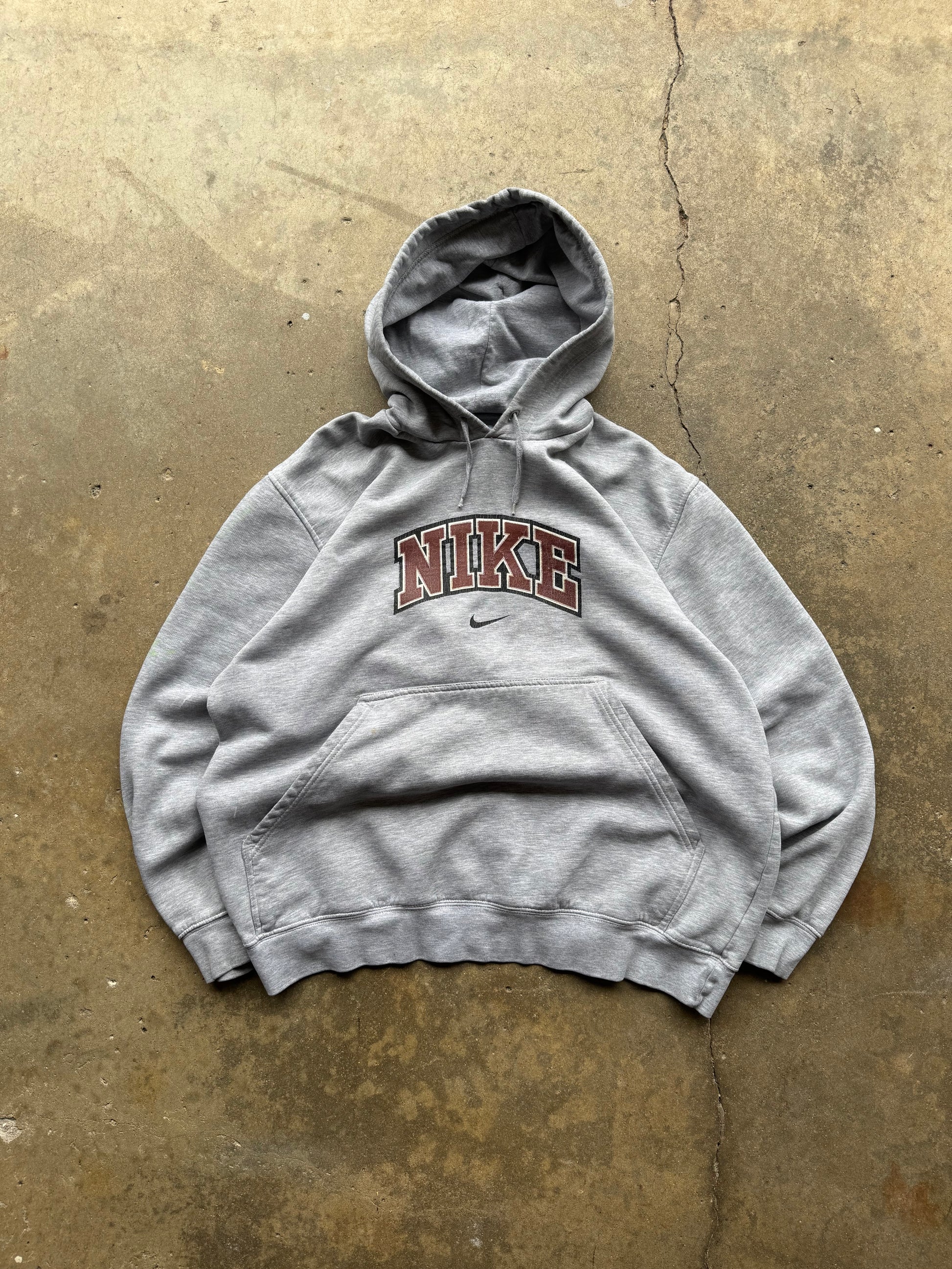 (L) 00s Nike Mocha Spell-out Hoodie
