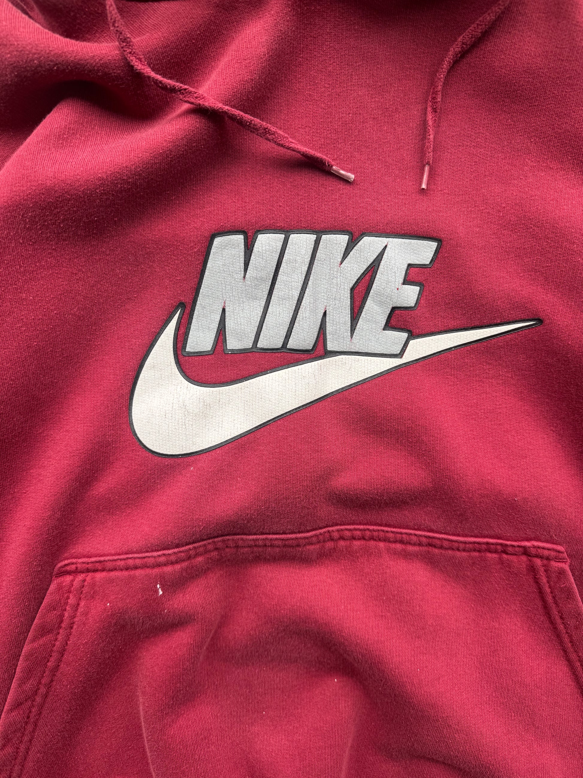 (L) 00s Marron Nike Paint Splatter Hoodie