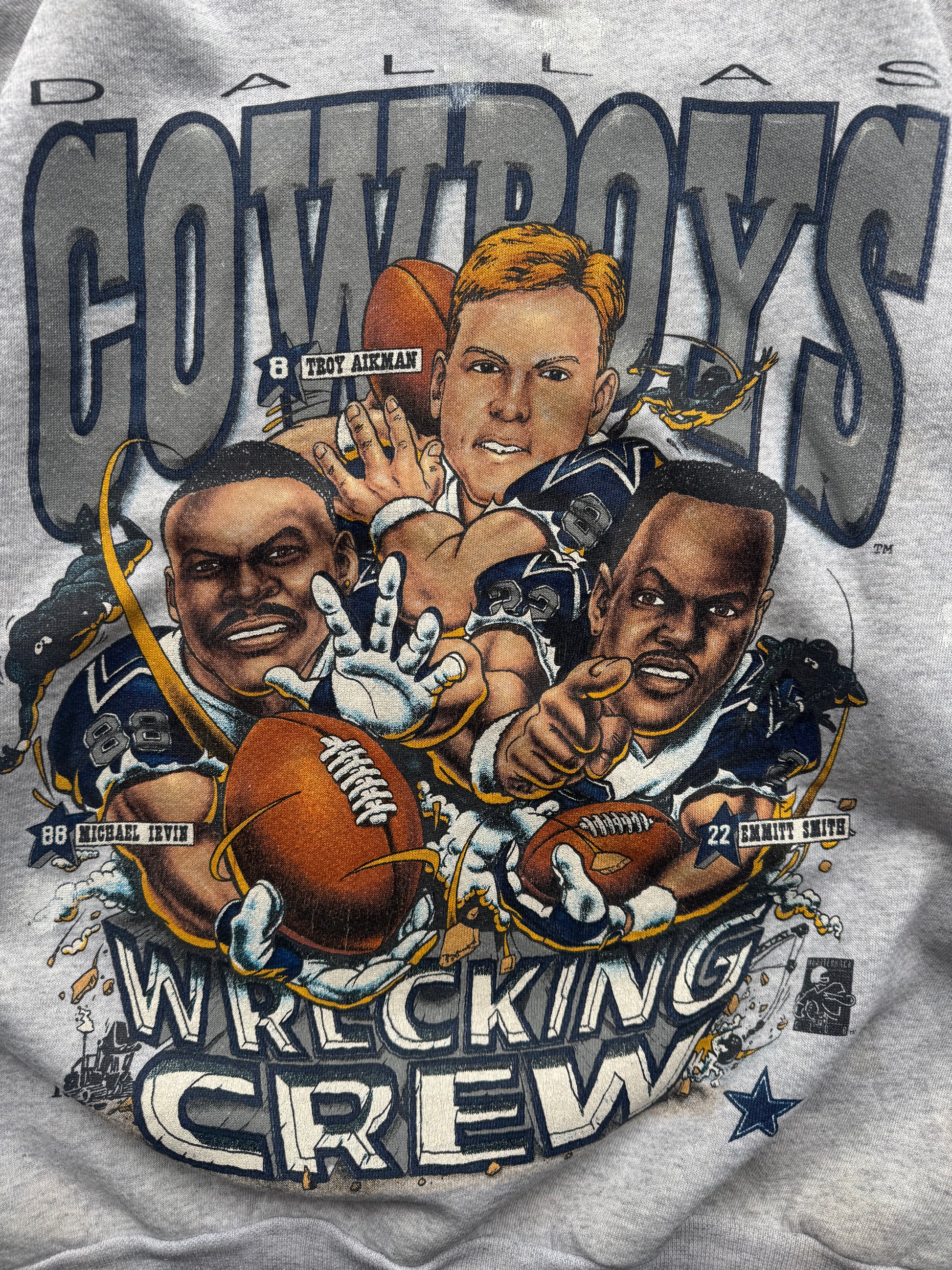 (XL) 90s Dallas Cowboys 'Wrecking Crew' Crewneck