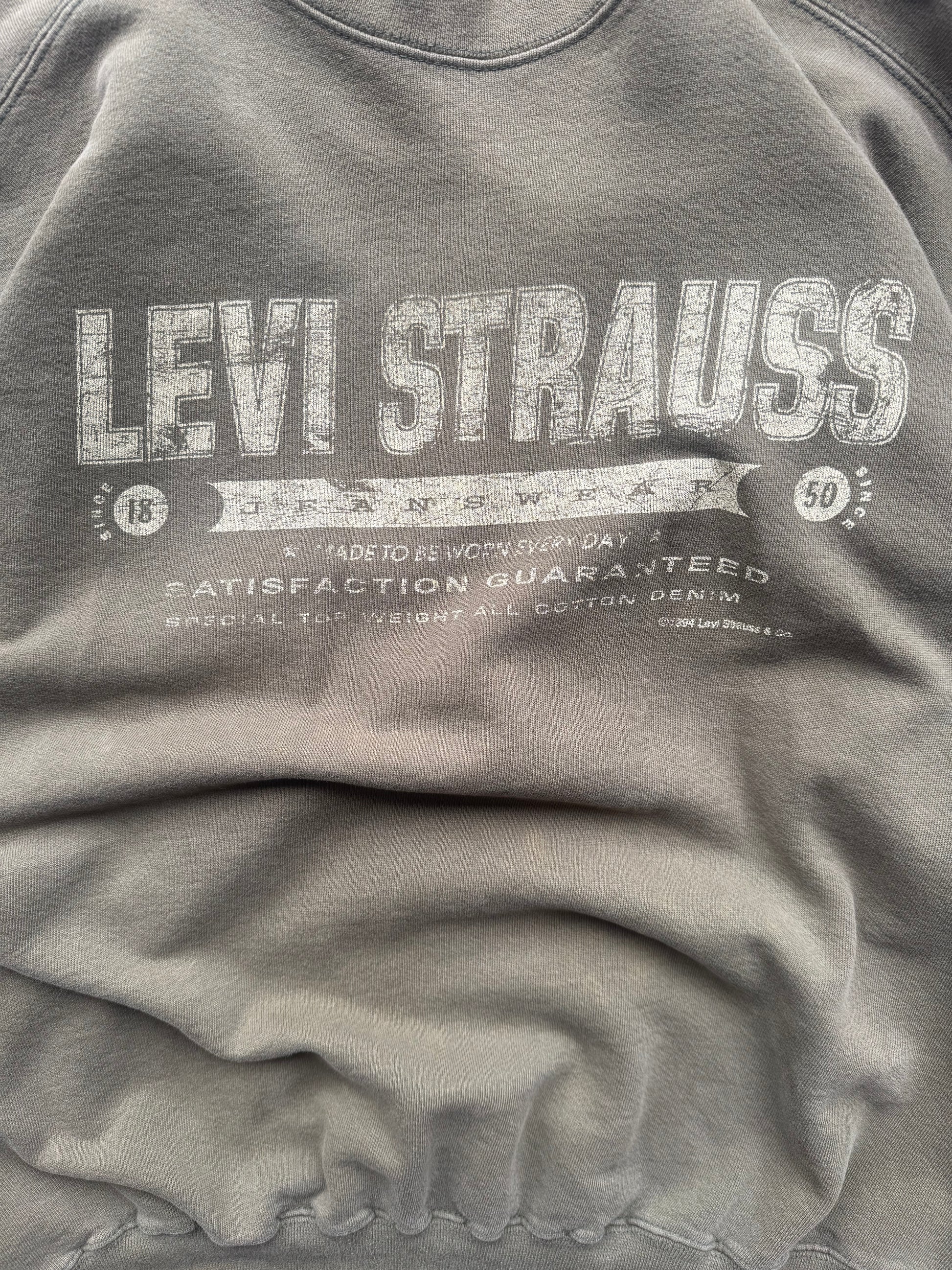 (L) 90s Olive Levi Logo crewneck