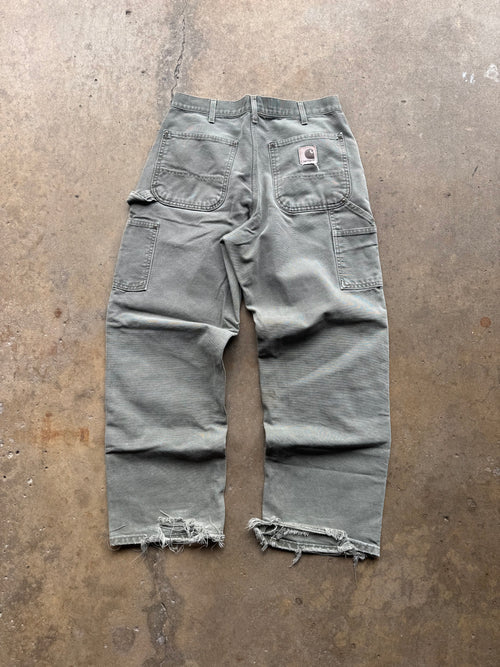 (32) 00s Olive Green Carhartt Double Knee Pants