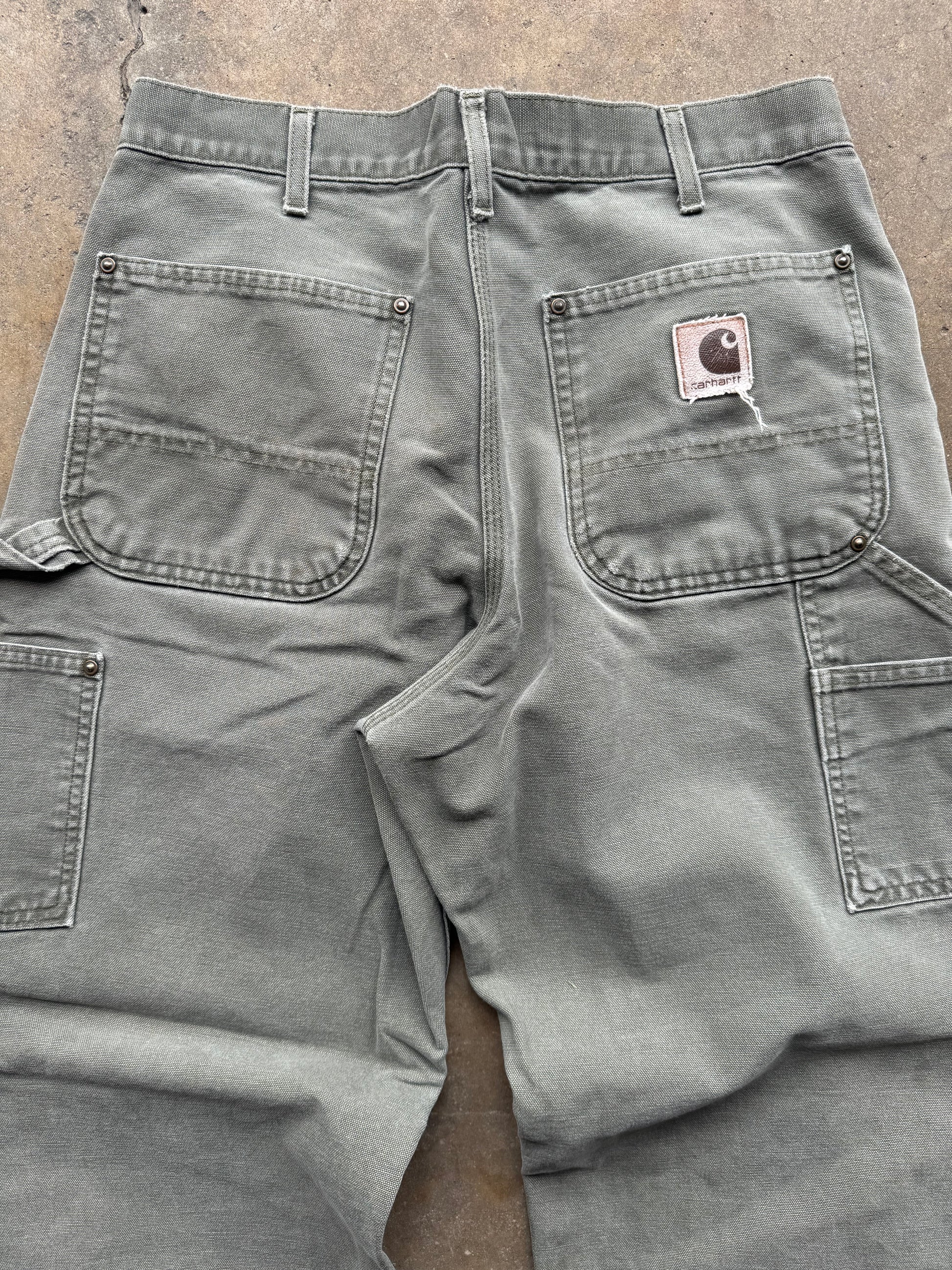 (32) 00s Olive Green Carhartt Double Knee Pants