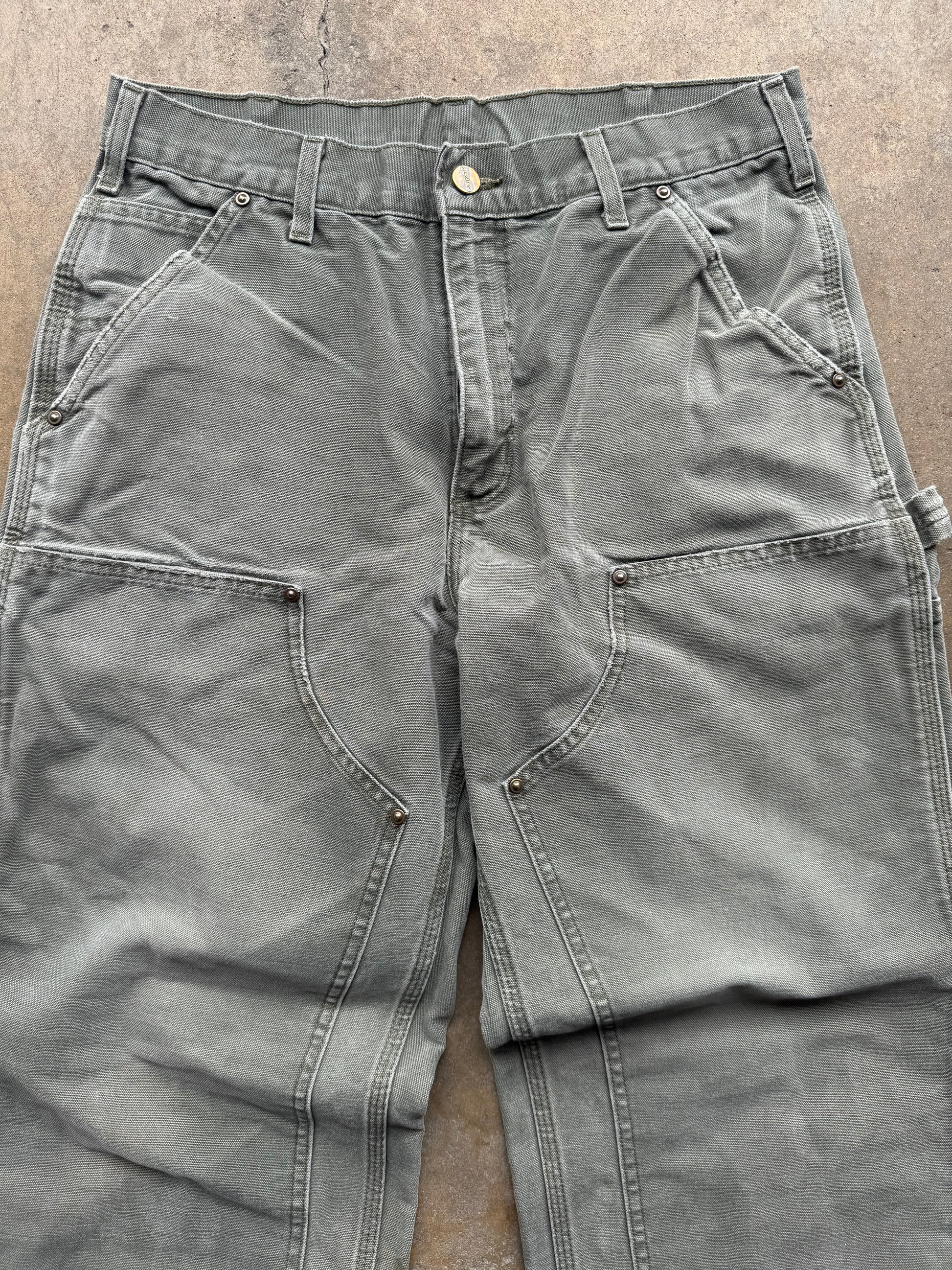 (32) 00s Olive Green Carhartt Double Knee Pants