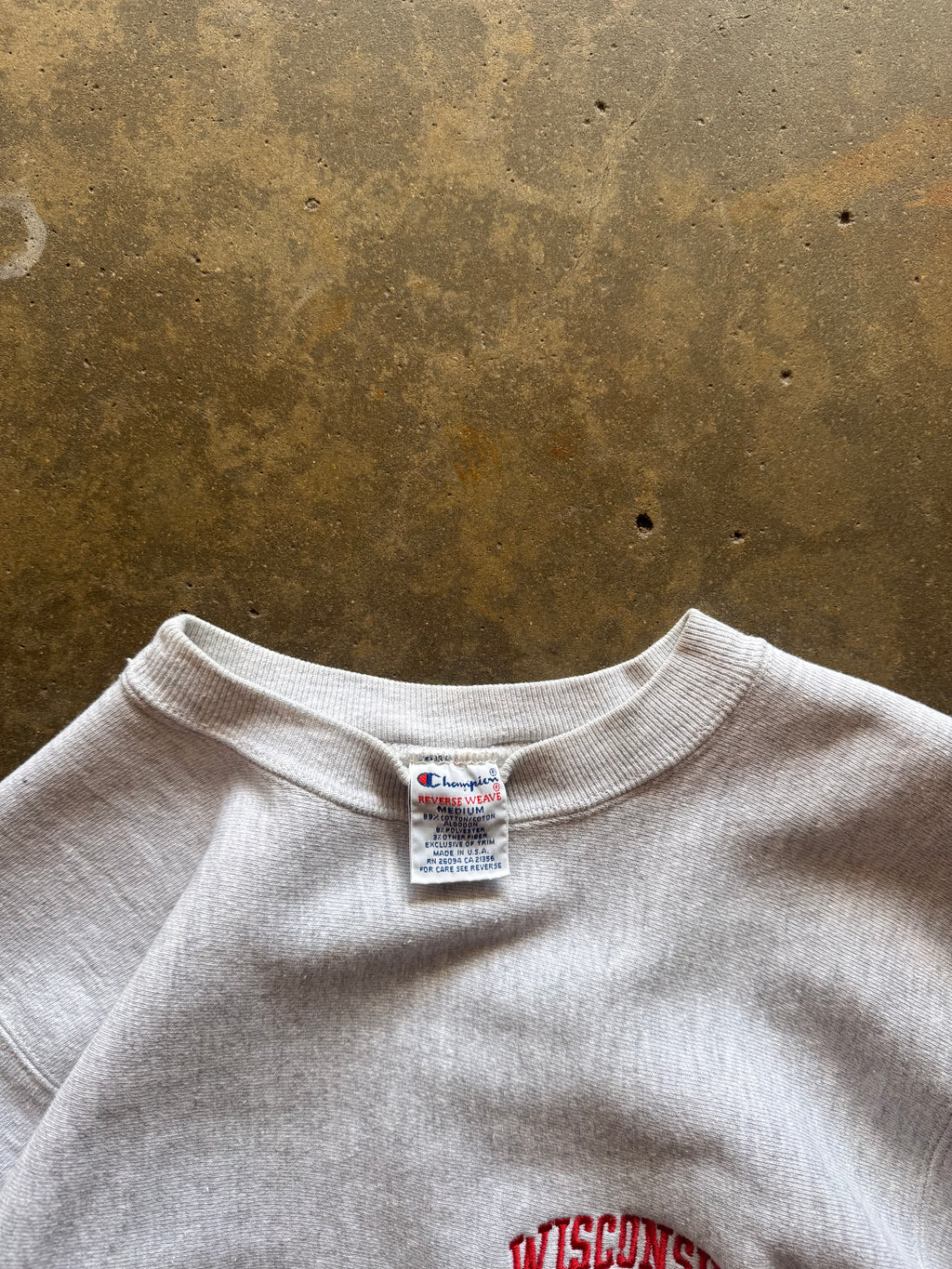 (S) 90s Wisconsin Badgers Reverse Weave Crewneck