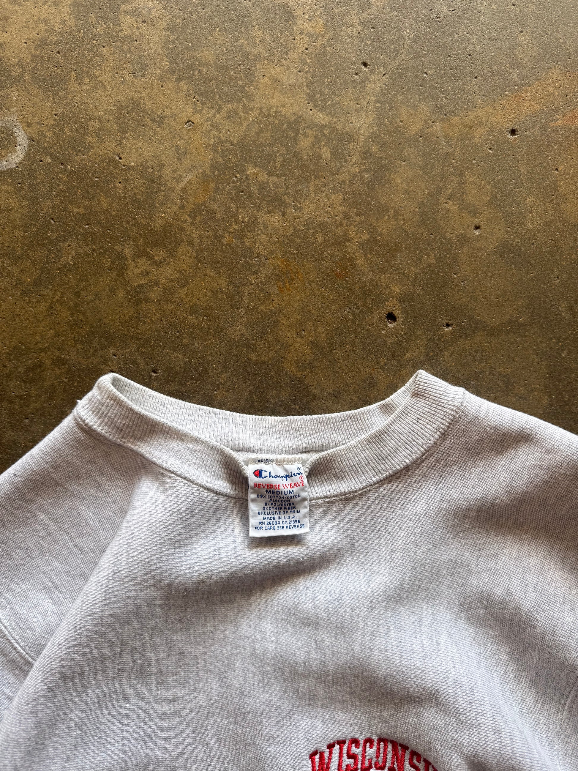 (S) 90s Wisconsin Badgers Reverse Weave Crewneck