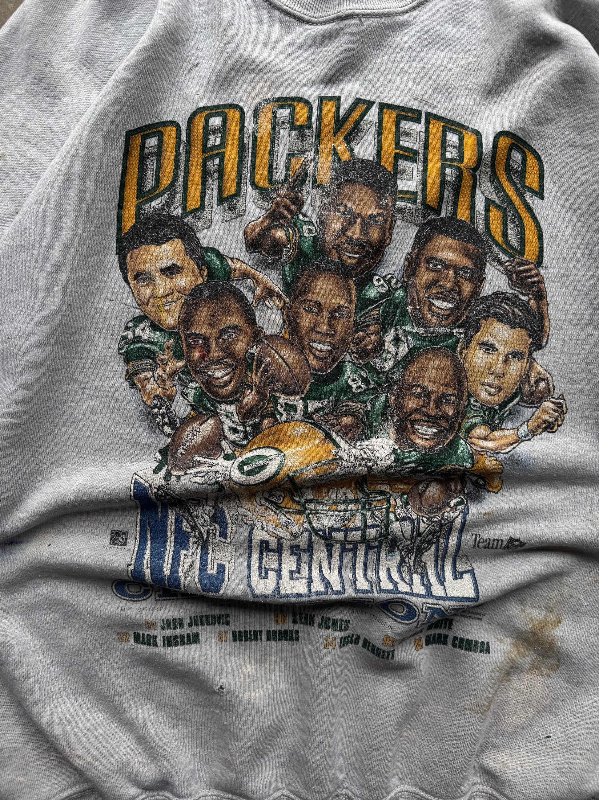(XL) 90s Thrashed Green Bay Packers Caricature Crewneck