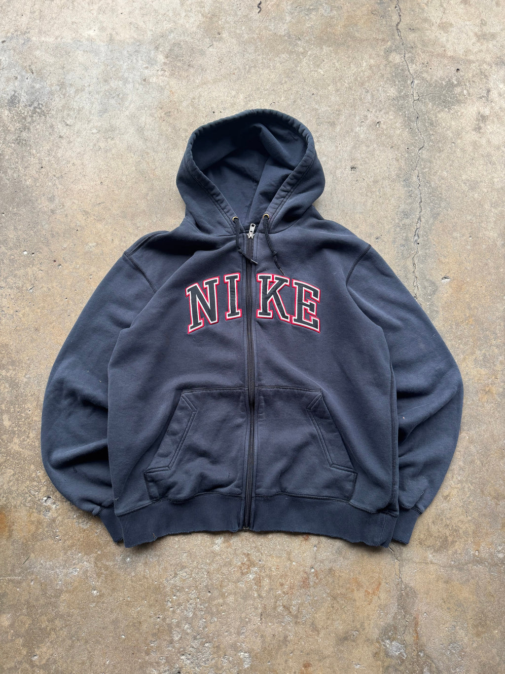 (M) 00s Nike Spell-out Zip Up Hoodie