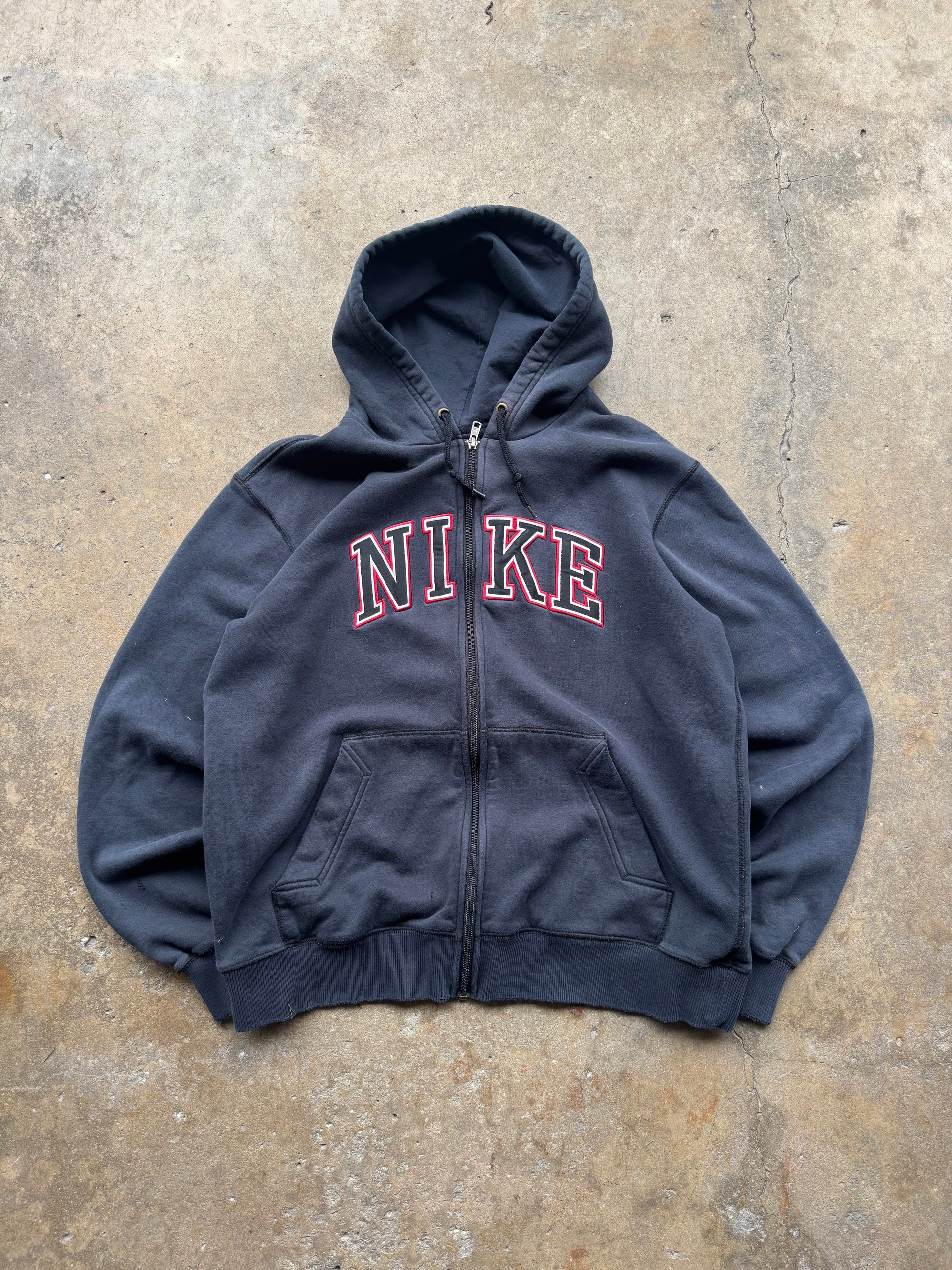 (M) 00s Nike Spell-out Zip Up Hoodie