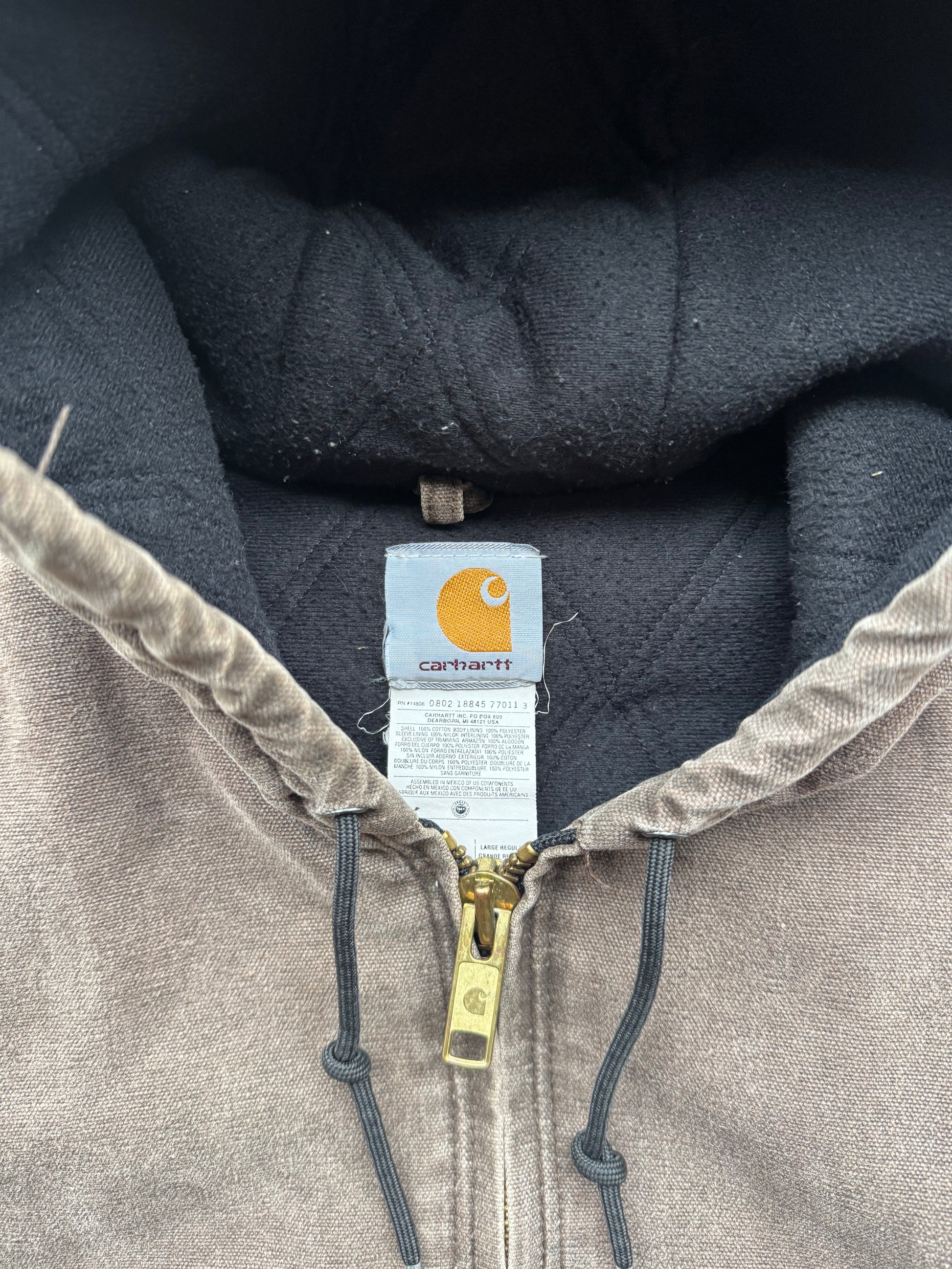 (L) 00s Faded Mocha Carhartt Hooded Jacket
