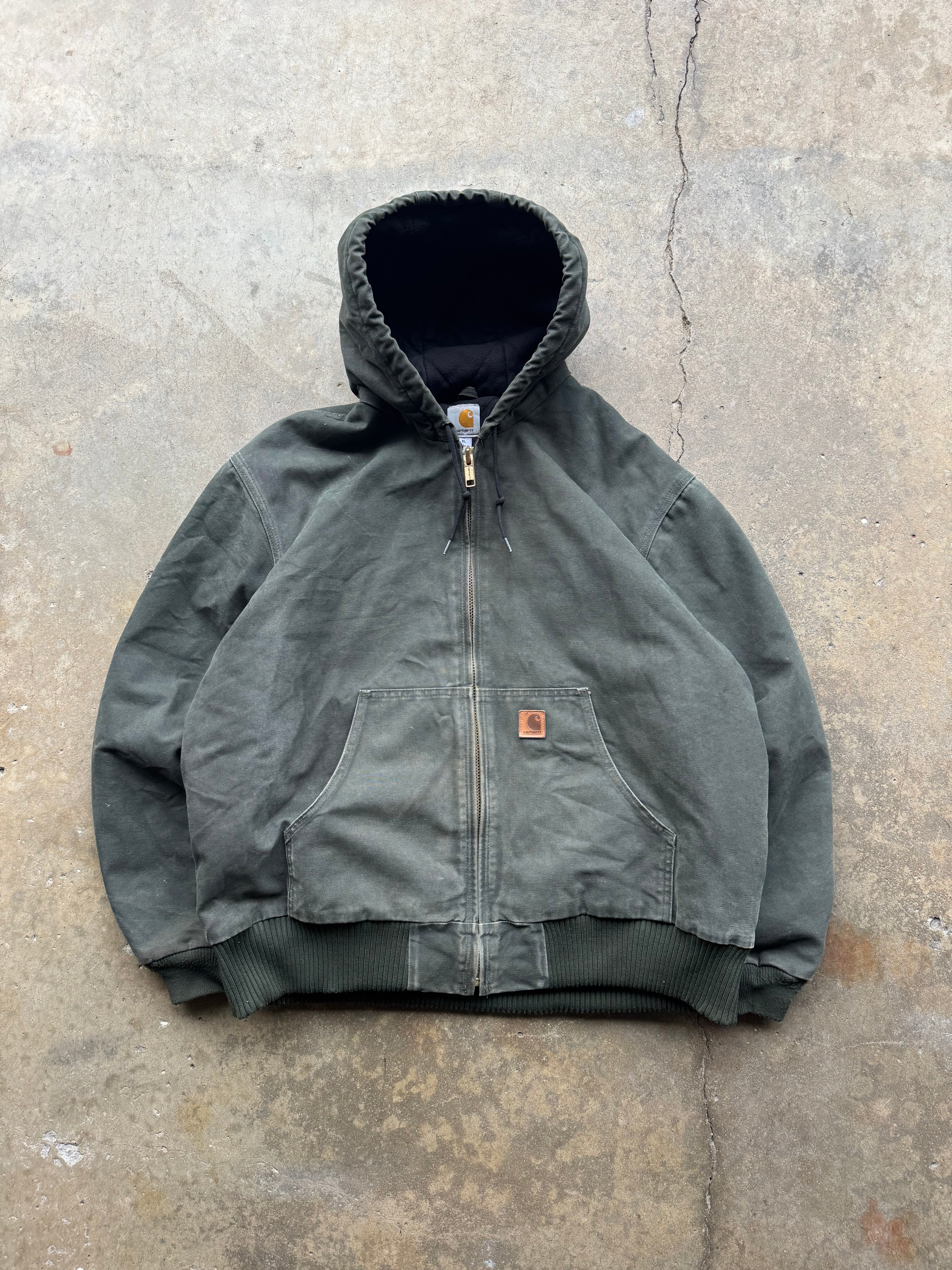 (XL) 00s Olive Green Faded Carhartt Jacket