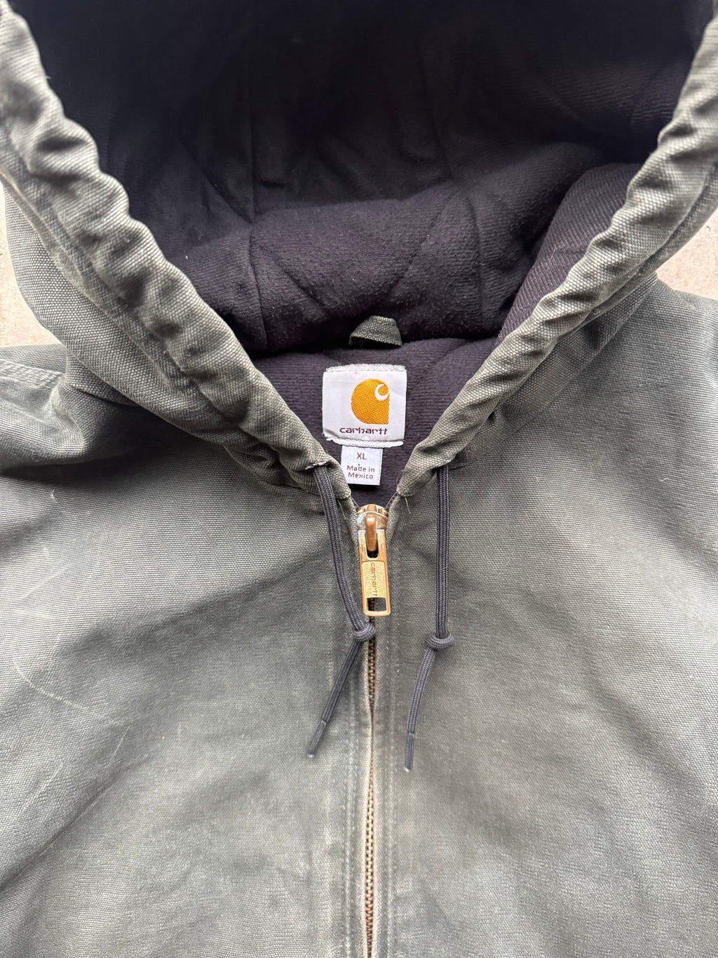 (XL) 00s Olive Green Faded Carhartt Jacket