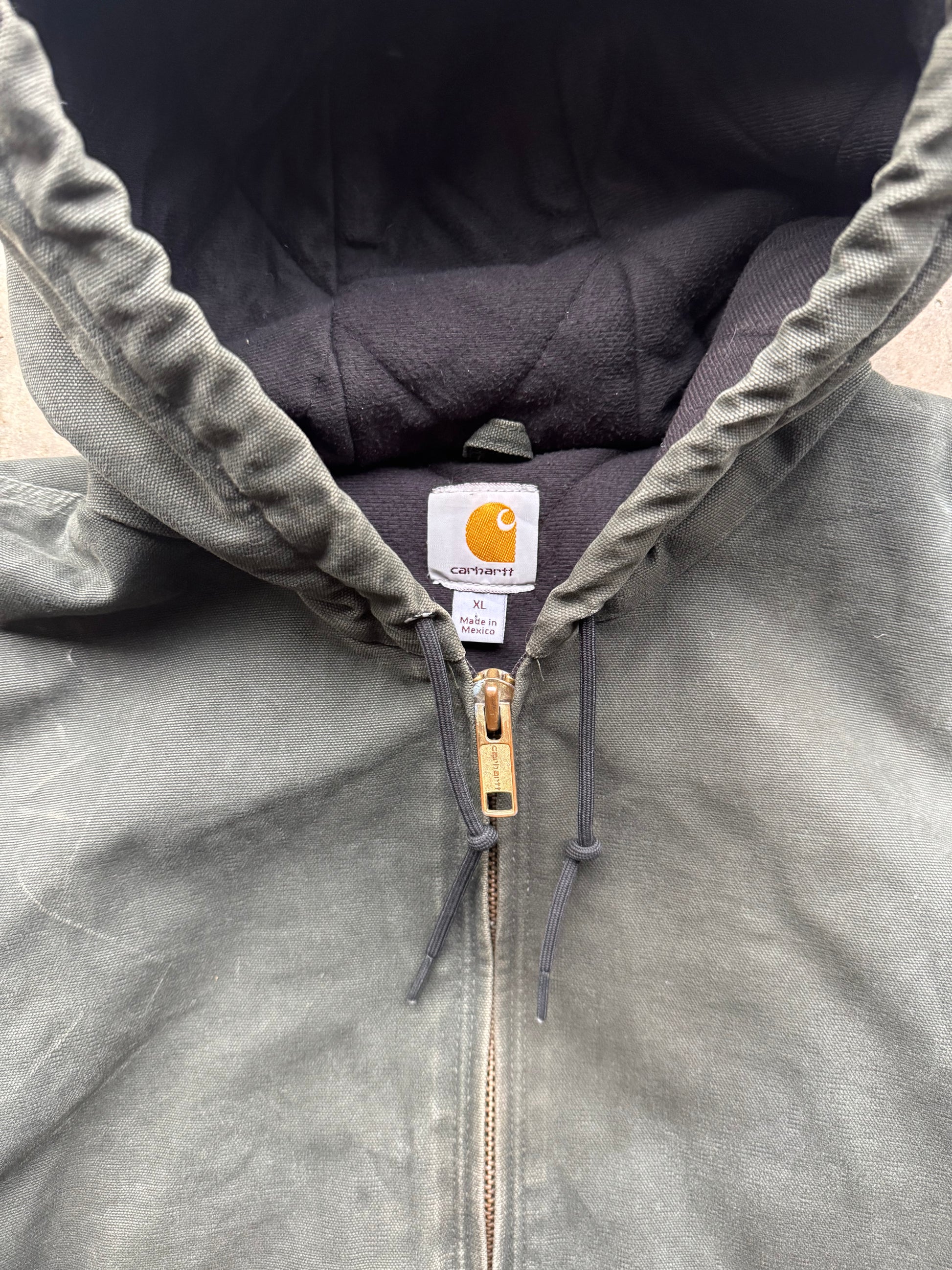 (XL) 00s Olive Green Faded Carhartt Jacket