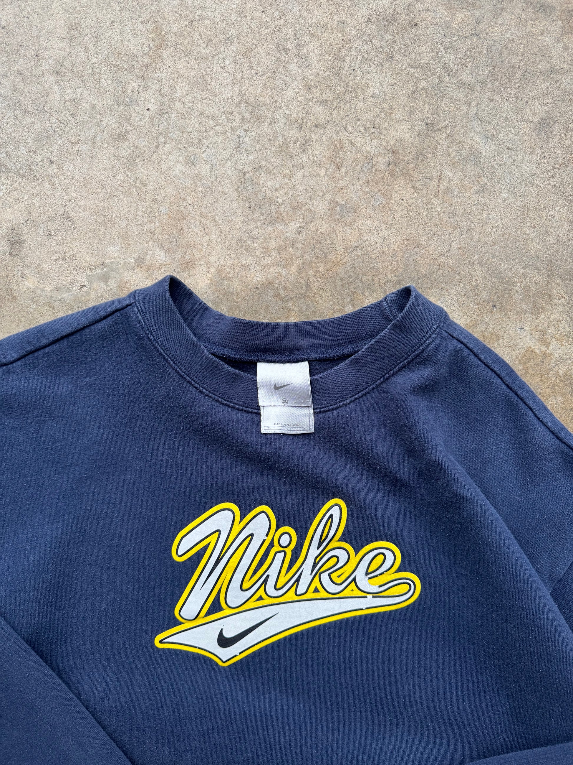 (XL) 00s Navy Nike Graphic Crewneck
