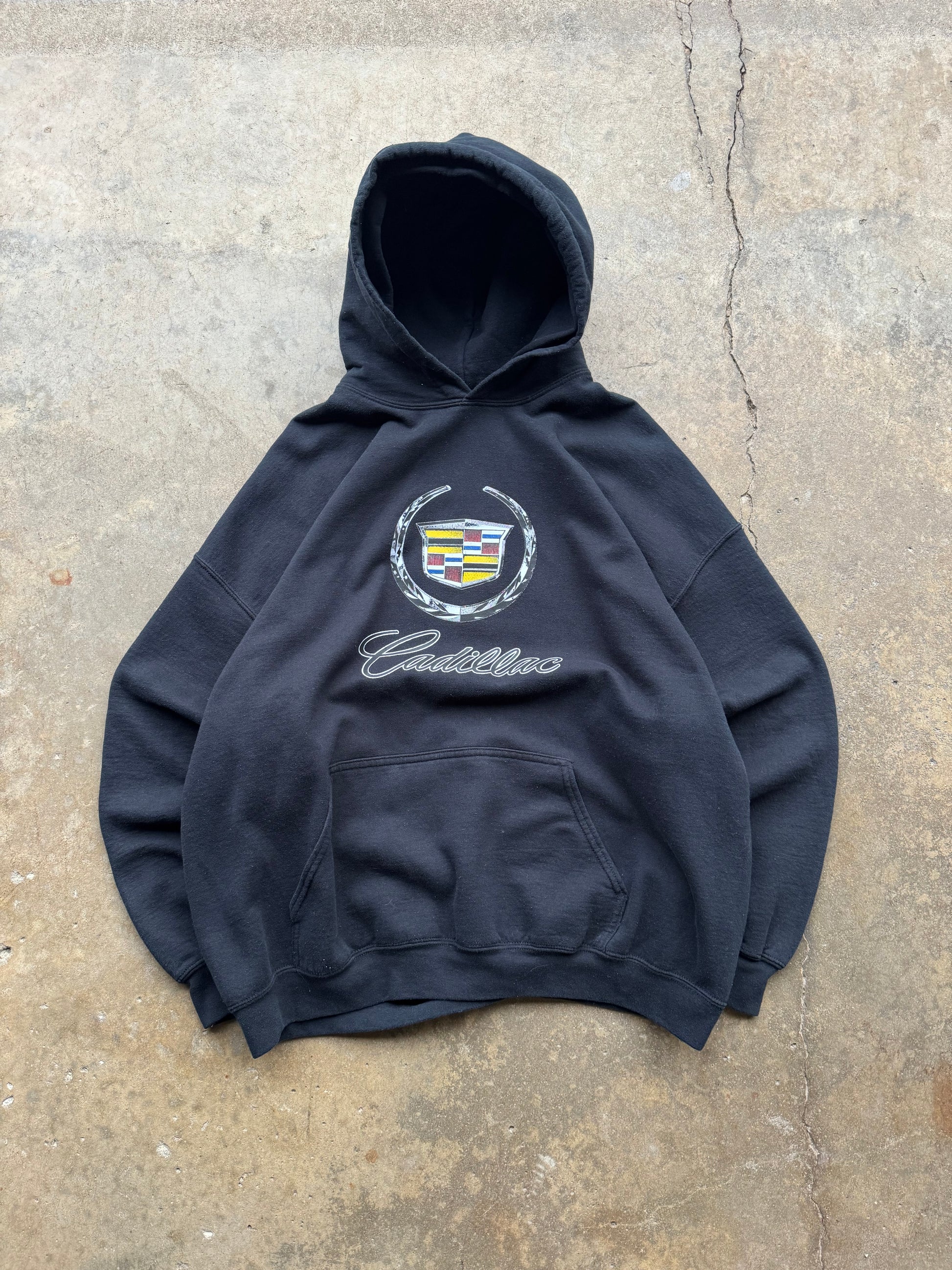(XL) 00s Cadillac Logo Hoodie