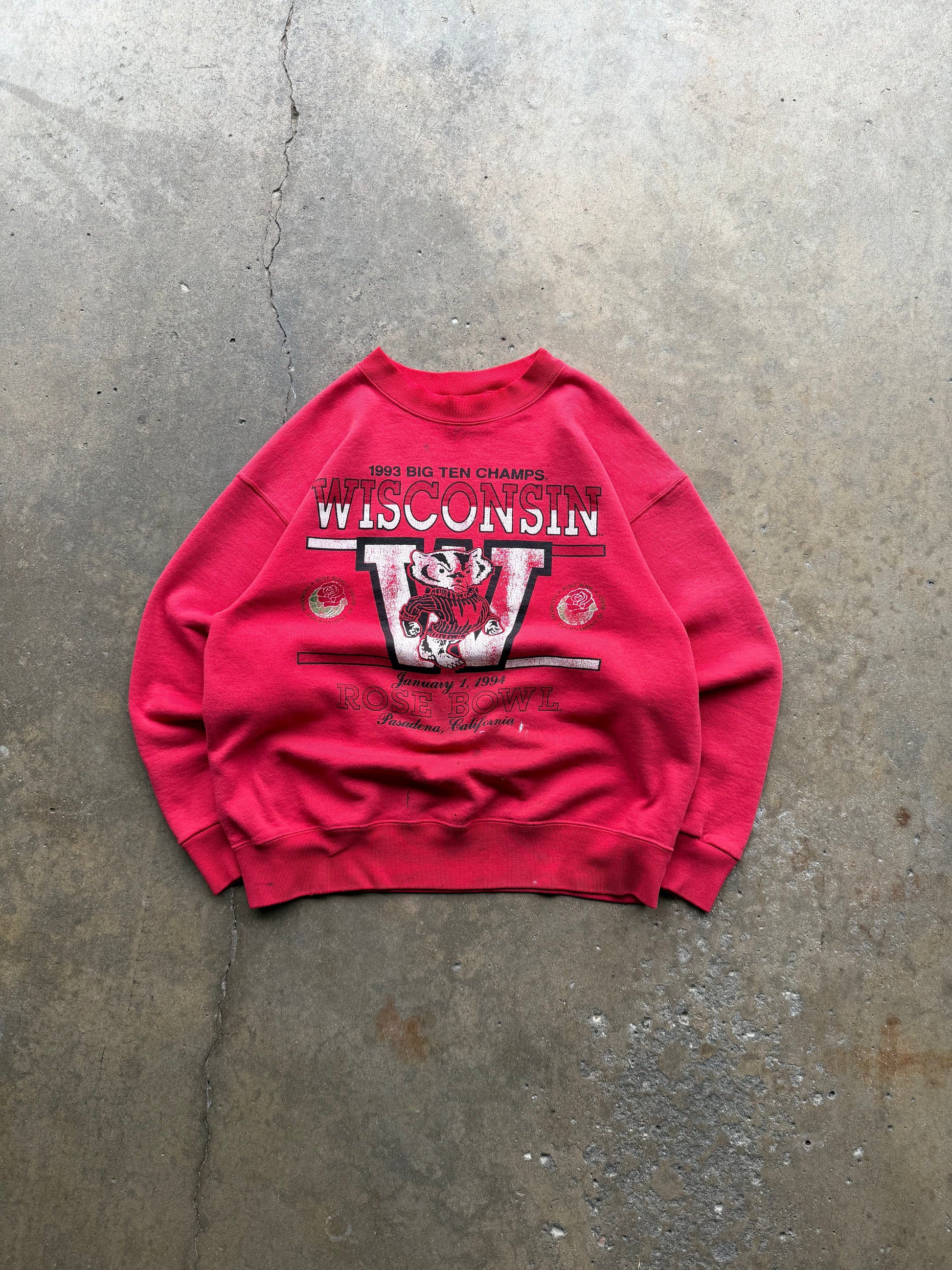 (L) 90s Wisconsin Badgers Rose Bowl Crewneck