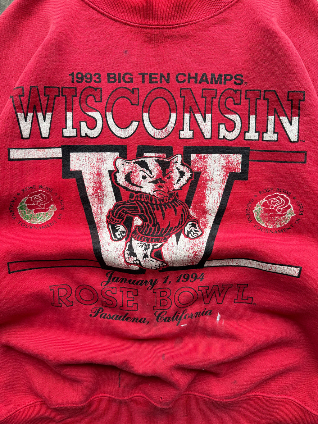 (L) 90s Wisconsin Badgers Rose Bowl Crewneck