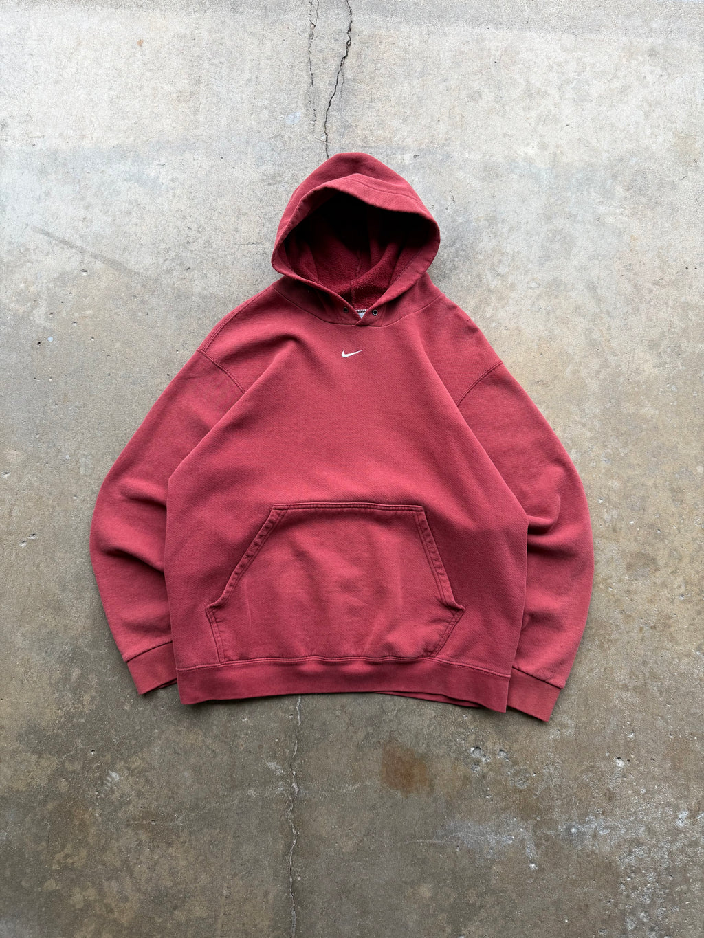 (M) 00s Maroon Nike Center Swoosh Hoodie