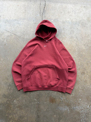(M) 00s Maroon Nike Center Swoosh Hoodie
