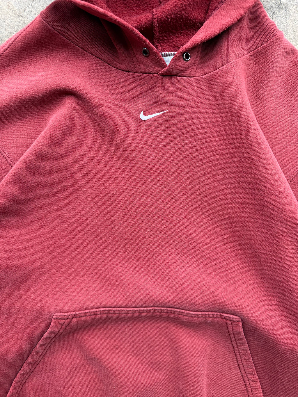 (M) 00s Maroon Nike Center Swoosh Hoodie