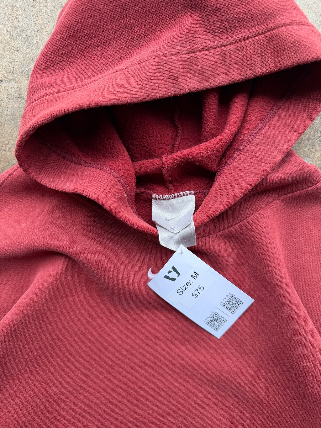 (M) 00s Maroon Nike Center Swoosh Hoodie