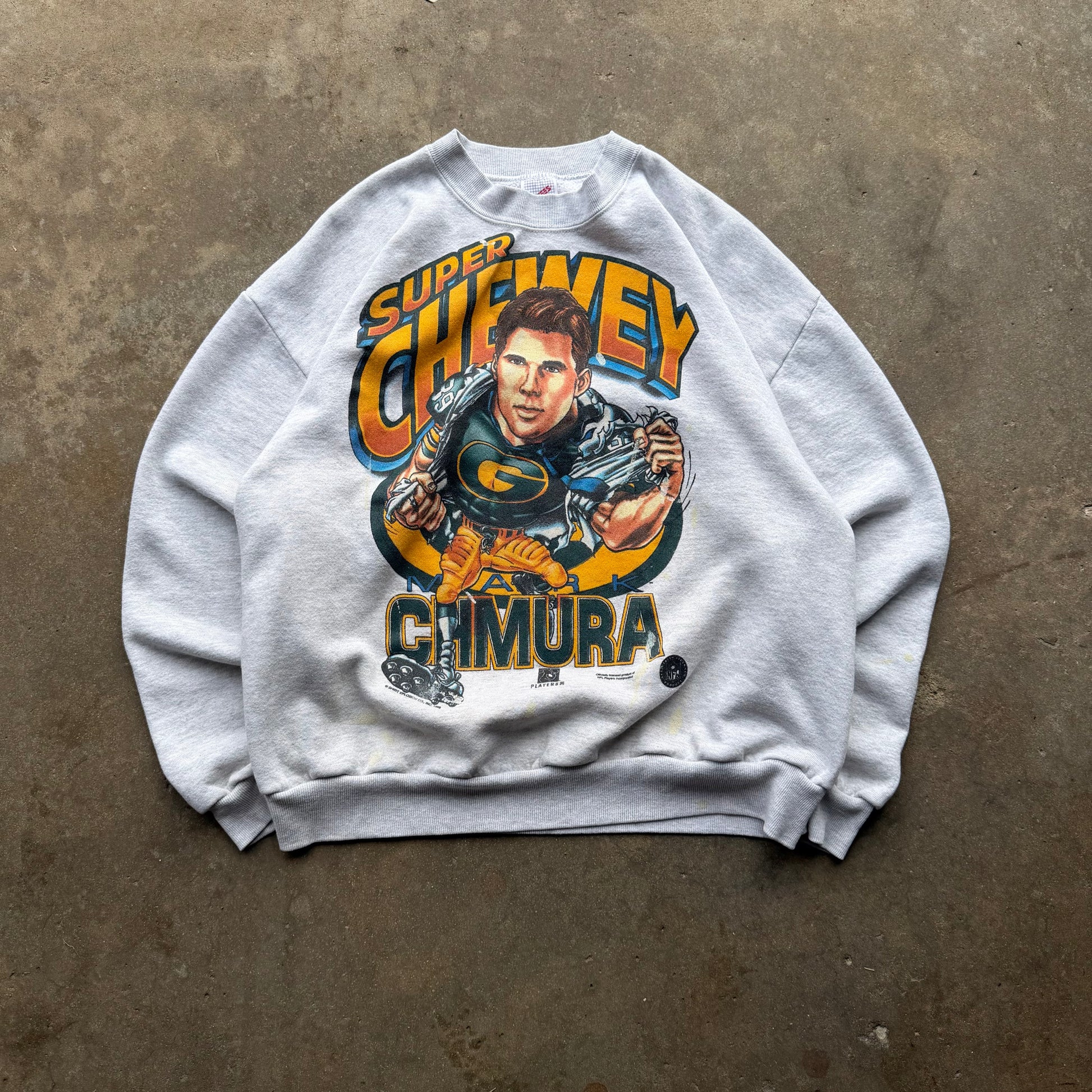 (XL) 90s Green Bay Packers ‘Super Chewy’ Caricature Crewneck