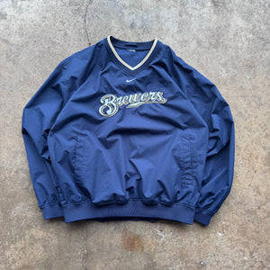(XL) 00s Milwaukee Brewers Nike Center Swoosh Windbreaker