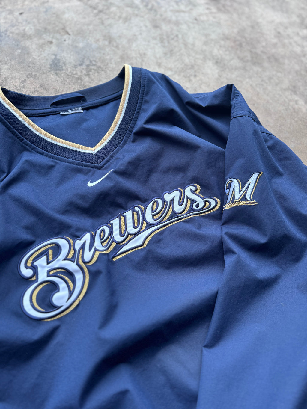 (XL) 00s Milwaukee Brewers Nike Center Swoosh Windbreaker
