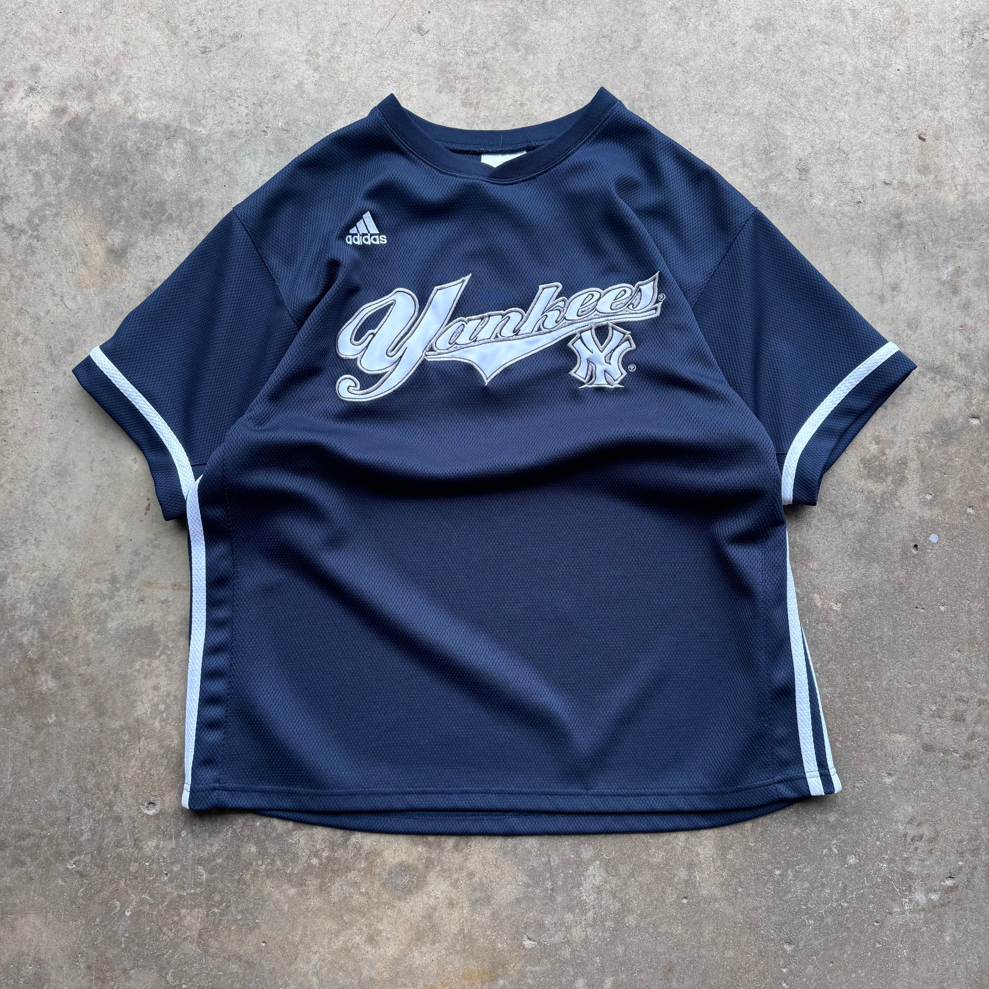 (L) 00s Adidas New York Yankees 'soccer' Style Jersey